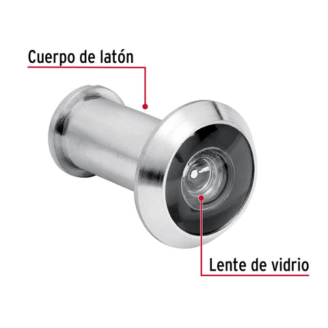 Mirilla de seguridad acabado cromo mate, HERMEX | MIRI-3 | 43674