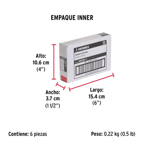 Número 1 de latón sólido 4', HERMEX | NUCH-1 | 43679
