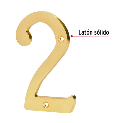 Número 2 de latón sólido 4', HERMEX | NUCH-2 | 43680