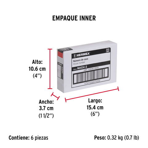 Número 2 de latón sólido 4', HERMEX | NUCH-2 | 43680