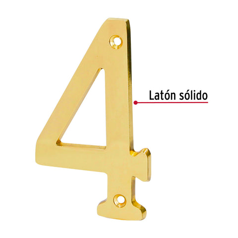 Número 4 de latón sólido 4', HERMEX | NUCH-4 | 43682