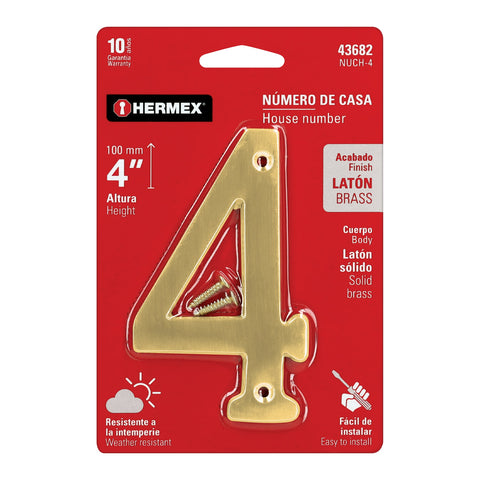 Número 4 de latón sólido 4', HERMEX | NUCH-4 | 43682