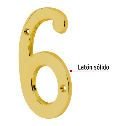 Número 6 de latón sólido 4', HERMEX | NUCH-6 | 43684