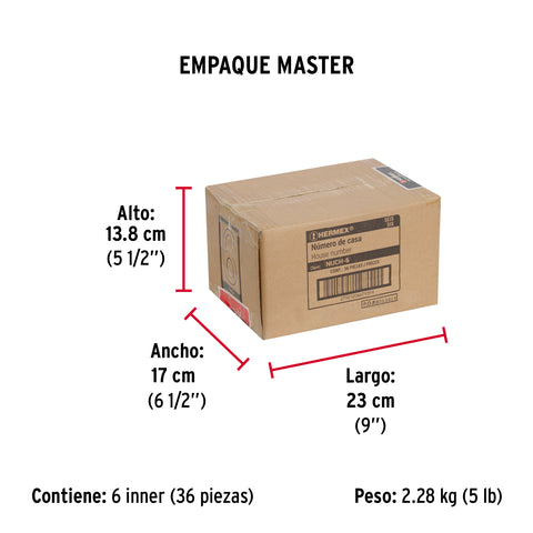 Número 6 de latón sólido 4', HERMEX | NUCH-6 | 43684
