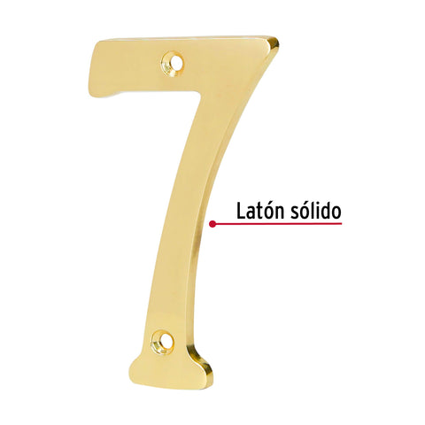 Número 7 de latón sólido 4', HERMEX | NUCH-7 | 43685