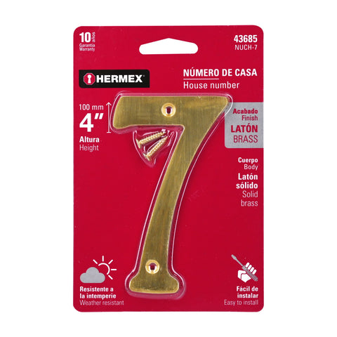 Número 7 de latón sólido 4', HERMEX | NUCH-7 | 43685