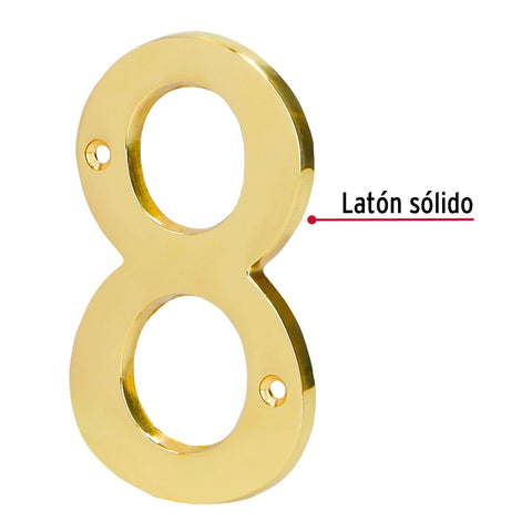 Número 8 de latón sólido 4', HERMEX | NUCH-8 | 43686