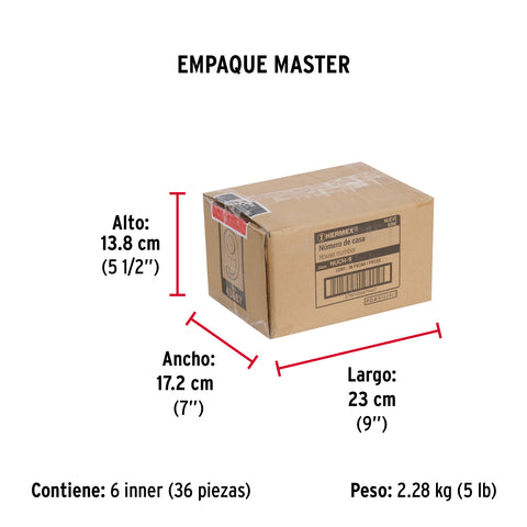 Número 9 de latón sólido 4', HERMEX | NUCH-9 | 43687
