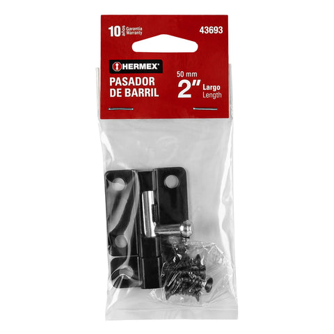 Pasador de barril 2' de acero acabado negro, HERMEX | PAS-26 | 43693