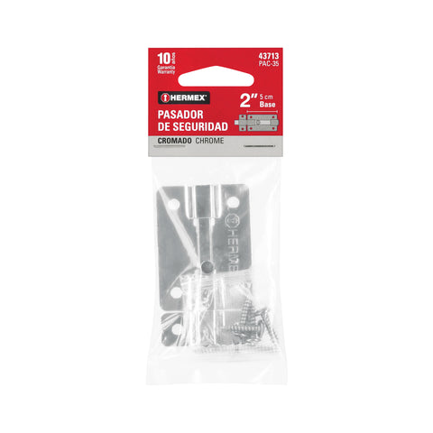 Pasador de barra plana 2' acabado cromo, HERMEX | PAC-35 | 43713