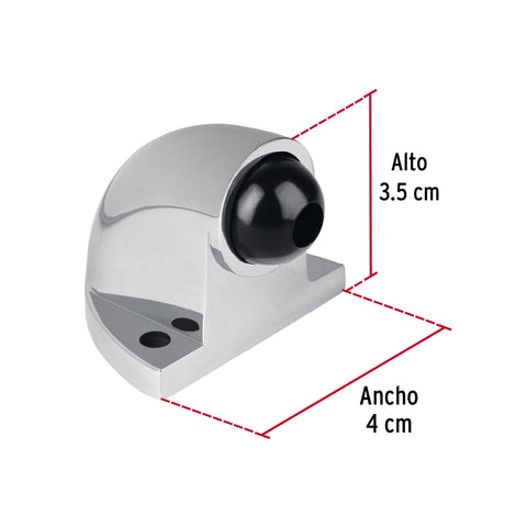 Tope tipo codo para puerta, acabado cromo, HERMEX | TOCO-3 | 43772