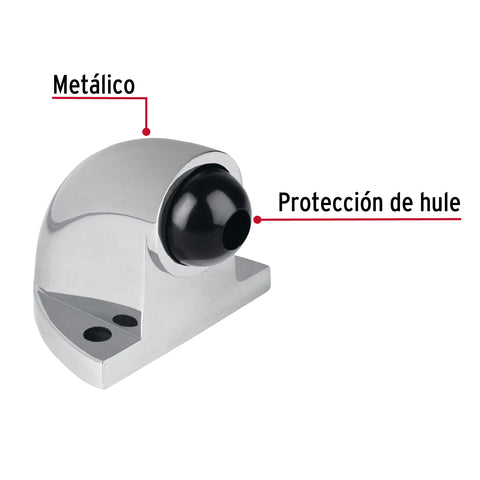 Tope tipo codo para puerta, acabado cromo, HERMEX | TOCO-3 | 43772
