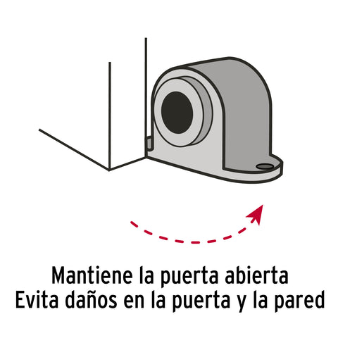 Tope para puerta magnético, acabado cromo, HERMEX | TOMA-3 | 43782