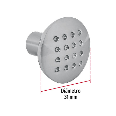 Perilla metálica estilo 'Contempo', níquel satinado, HERMEX | PER-011 | 43805