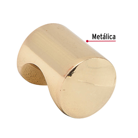 Perilla metálica estilo 'Cilindro', latón brillante, HERMEX | PER-032 | 43808