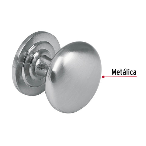 Perilla metálica estilo 'Arco', níquel satinado, HERMEX | PER-021 | 43809