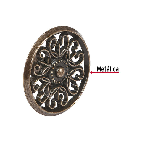 Perilla metálica estilo 'Colonial', latón antiguo, HERMEX | PER-053 | 43817