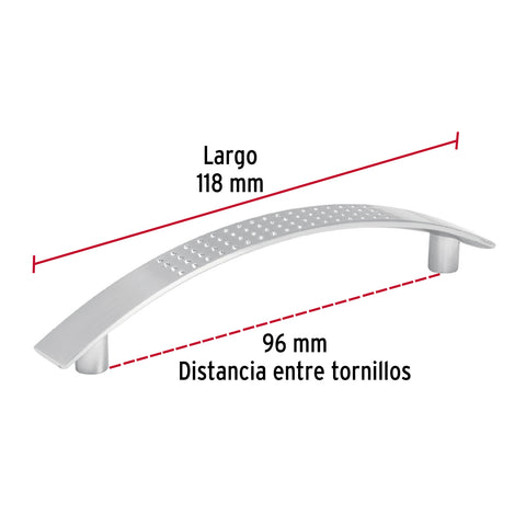 Jaladera de 96mm, línea Contempo, níquel, HERMEX | JAL-0111 | 43821