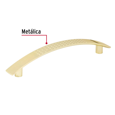 Jaladera de 96mm, línea Contempo, latón brillante, HERMEX | JAL-0121 | 43822