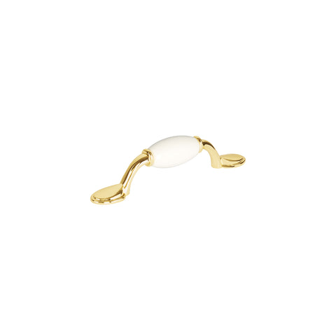 Jaladera metálica de 76 mm latón brillante, inserto cerámico | JAL-0651 | 43833