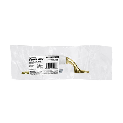 Jaladera metálica de 76 mm latón brillante, inserto cerámico | JAL-0651 | 43833