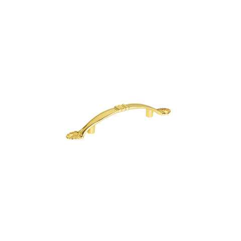 Jaladera metálica de 76 mm estilo 'Barroco', latón brillante | JAL-0421 | 43834