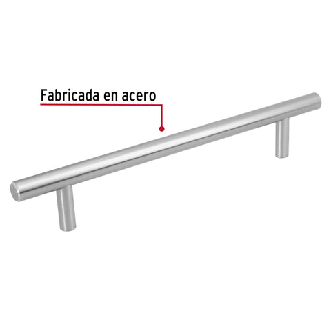 Jaladera de acero, 160mm, línea Cilindro, níquel, HERMEX | JAL-0313 | 43870