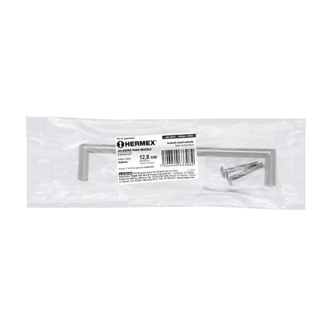 Jaladera de 128mm, línea Andamio, níquel, HERMEX | JAL-0912 | 43902