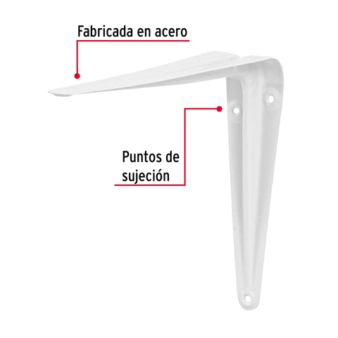 Ménsula de acero blanca 6 x 8', FIERO | ME-8B | 44006