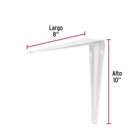Ménsula de acero blanca 8 x 10', FIERO | ME-10B | 44009