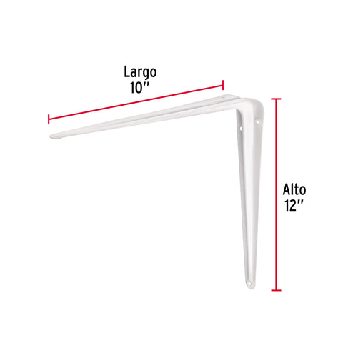 Ménsula de acero blanca 10 x 12', FIERO | ME-12B | 44012