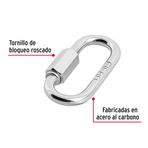 Bandola de acero de 3/16' con seguro, FIERO | BSE-3/16 | 44021