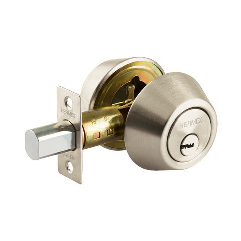 Cerrojo llave-llave níquel satin , llave de puntos, HERMEX | CERO-42 | 44035