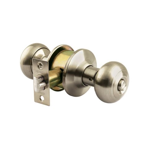 Cerradura tipo oval para baño, níquel satín, HERMEX | CEPO-42B | 44058