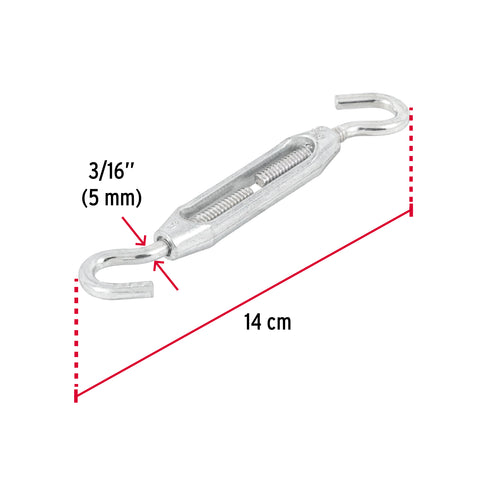 Tensor zinc 3/16' gancho-gancho, FIERO | TEN-3/16G | 44060