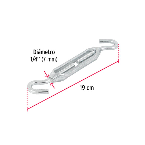Tensor zinc 1/4' gancho-gancho, FIERO | TEN-1/4G | 44061