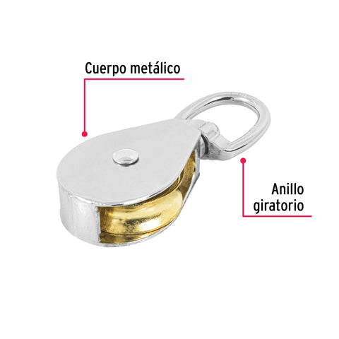 Garrucha metálica para noria de 1-1/2', FIERO | GANO-1-1/2 | 44115