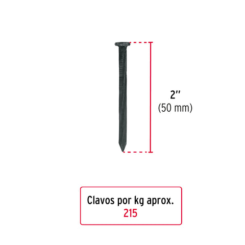Bolsa con 1 kg de clavos para concreto negros 2', FIERO | CLC-2N | 44133