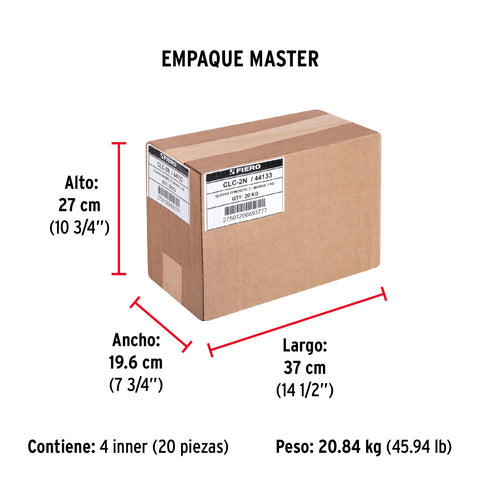 Bolsa con 1 kg de clavos para concreto negros 2', FIERO | CLC-2N | 44133
