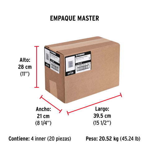 Bolsa con 1 kg de clavos para concreto negros 3', FIERO | CLC-3N | 44135
