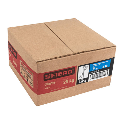 Kilo de clavo estándar 2' con cabeza en caja de 25 kg, FIERO | CLE-2 | 44152