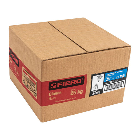 Kilo de clavo estándar 2-1/2' con cabeza en caja de 25 kg | CLE-2-1/2 | 44153