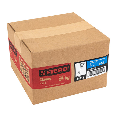 Kilo de clavo estándar 3' con cabeza en caja de 25 kg, FIERO | CLE-3 | 44154