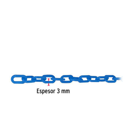 Metro de cadena de 3 mm de plástico azul, carrete de 50 m | CAPL-3Z | 44163
