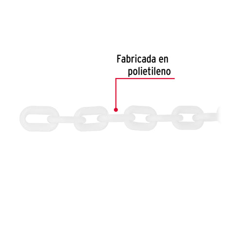 Metro de cadena de 5 mm de plástico blanca, carrete de 25 m | CAPL-5B | 44171