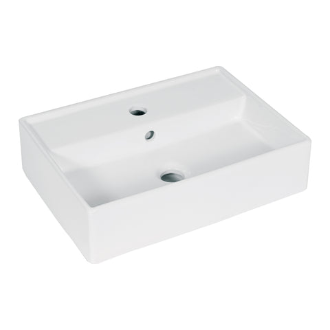 Lavabo de porcelana de sobreponer rectangular, blanco, FOSET | MUBA-12B | 44179