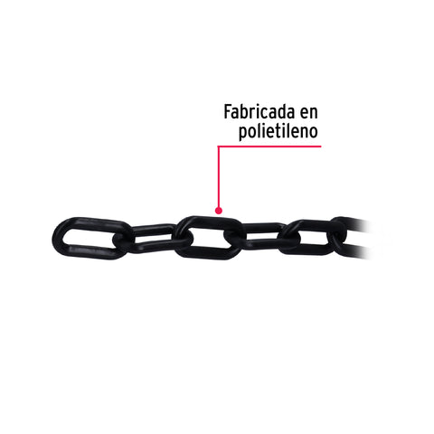 Metro de cadena de 8 mm de plástico negra, carrete de 25 m | CAPL-8N | 44180