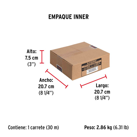 Metro de cadena tipo Víctor de 2.0 mm en carrete de 30 m | CADE-20 | 44190