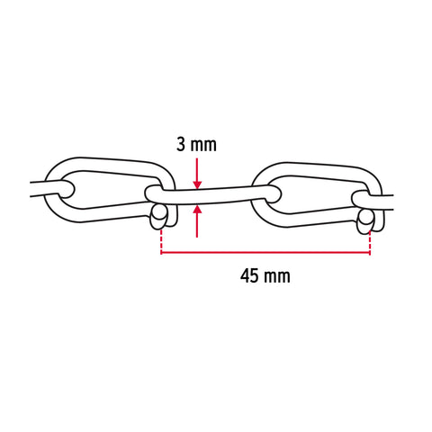 Metro de cadena tipo Víctor de 3.0 mm en carrete de 30 m | CADE-30 | 44192