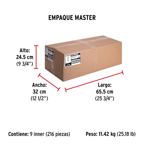 Bolsa con 50 taquetes de plástico 1/4', FIERO | TAQ-1/4P | 44199